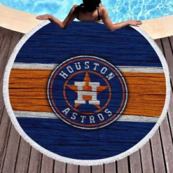 Houston Astros Exellelant MLB Baseball Team Round Beach Towel 1