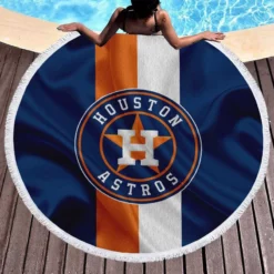 Houston Astros Popular MLB Baseball Team Round Beach Towel 1