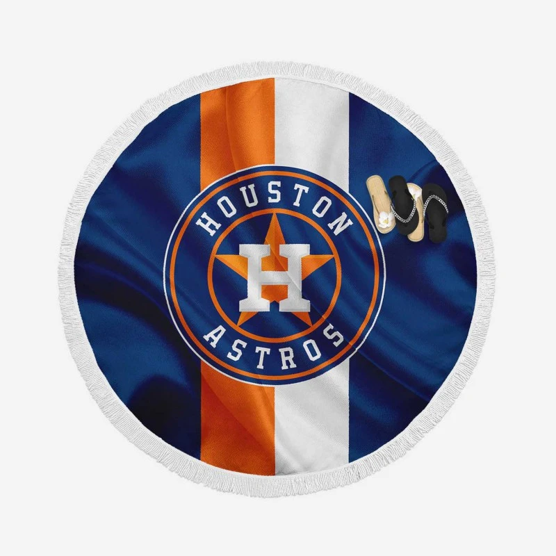 Houston Astros Popular MLB Baseball Team Round Beach Towel