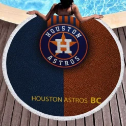 Houston Astros Professional MLB Baseball Club Round Beach Towel 1