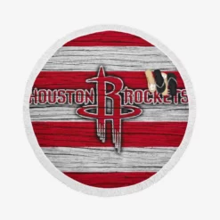 Houston Rockets Basketball Team Logo Round Beach Towel