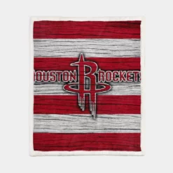 Houston Rockets Basketball Team Logo Sherpa Fleece Blanket 1