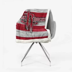 Houston Rockets Basketball Team Logo Sherpa Fleece Blanket 2