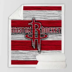 Houston Rockets Basketball Team Logo Sherpa Fleece Blanket