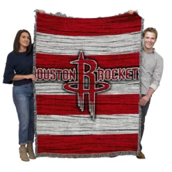 Houston Rockets Basketball Team Logo Woven Blanket