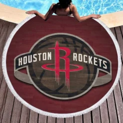 Houston Rockets Classic NBA Basketball Club Round Beach Towel 1