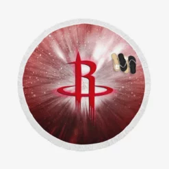 Houston Rockets Famous NBA Basketball Club Logo Round Beach Towel