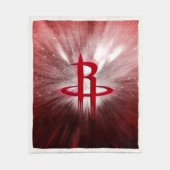 Houston Rockets Famous NBA Basketball Club Logo Sherpa Fleece Blanket 1