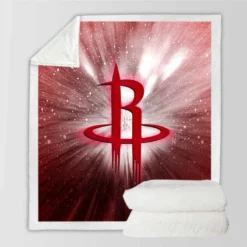 Houston Rockets Famous NBA Basketball Club Logo Sherpa Fleece Blanket
