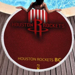 Houston Rockets Professional NBA Team Round Beach Towel 1