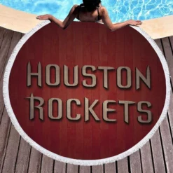 Houston Rockets Strong NBA Basketball Team Round Beach Towel 1