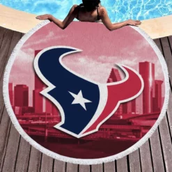 Houston Texans Popular NFL Football Team Round Beach Towel 1