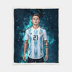 Humble Football Player Paulo Dybala Sherpa Fleece Blanket 1