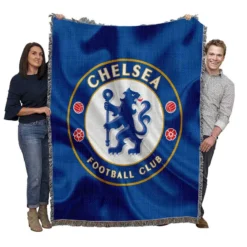 Iconic Football Team Chelsea Logo Woven Blanket