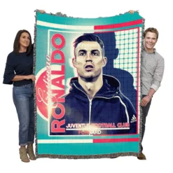 Improving Sports Player Cristiano Ronaldo Woven Blanket