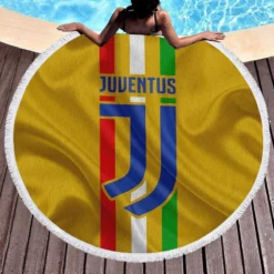 Incredible Italian Soccer Club Juventus Logo Round Beach Towel 1