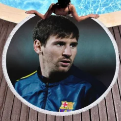 Incredible Soccer Player Lionel Messi Round Beach Towel 1