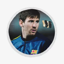 Incredible Soccer Player Lionel Messi Round Beach Towel