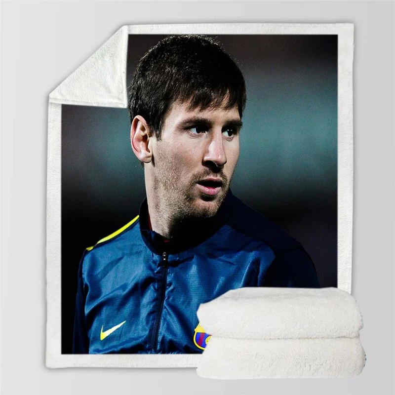 Incredible Soccer Player Lionel Messi Sherpa Fleece Blanket