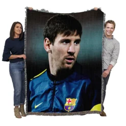 Incredible Soccer Player Lionel Messi Woven Blanket