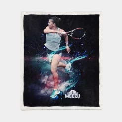 Incredible Tennis Player Simona Halep Sherpa Fleece Blanket 1