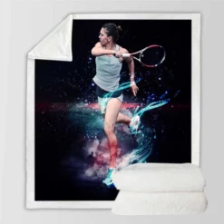 Incredible Tennis Player Simona Halep Sherpa Fleece Blanket