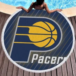 Indiana Pacers American Professional Basketball Team Round Beach Towel 1