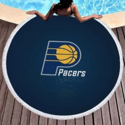 Indiana Pacers Energetic NBA Basketball Team Round Beach Towel 1