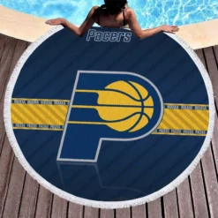 Indiana Pacers Excellent NBA Basketball Team Round Beach Towel 1