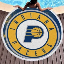 Indiana Pacers Strong NBA Basketball Team Round Beach Towel 1