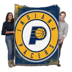 Indiana Pacers Strong NBA Basketball Team Woven Blanket