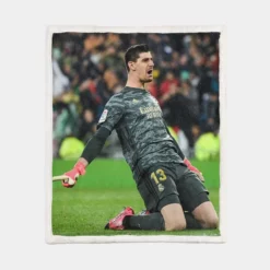 Inspirational Football Thibaut Courtois Sherpa Fleece Blanket 1