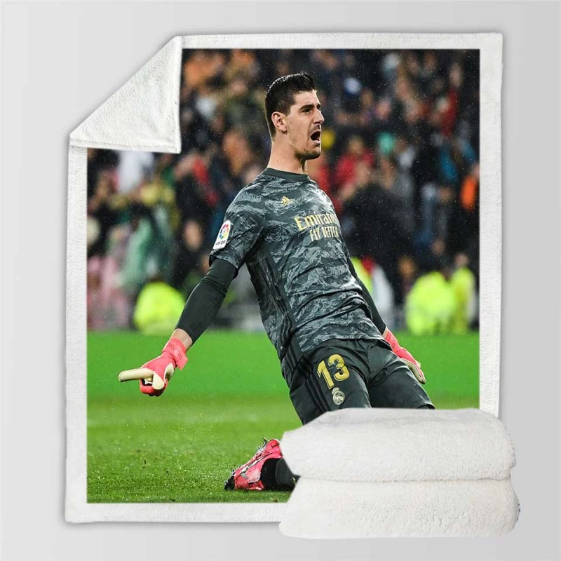 Inspirational Football Thibaut Courtois Sherpa Fleece Blanket