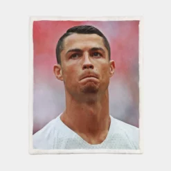 Inspirational Sports Player Cristiano Ronaldo Sherpa Fleece Blanket 1