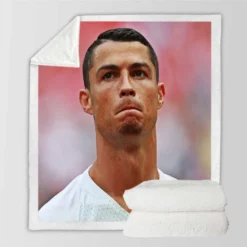 Inspirational Sports Player Cristiano Ronaldo Sherpa Fleece Blanket