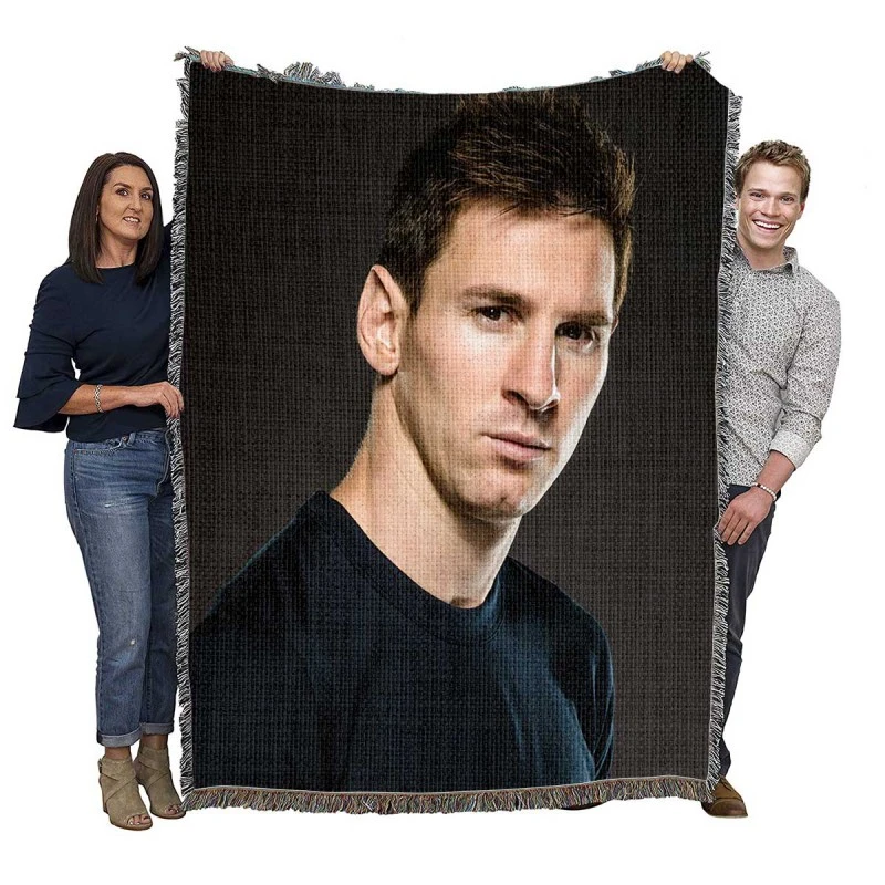 Inspirational Sports Player Lionel Messi Woven Blanket