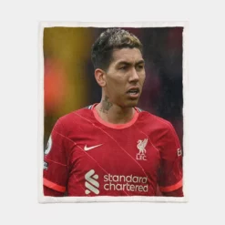 Inspiring Liverpool Football Roberto Firmino Sherpa Fleece Blanket 1