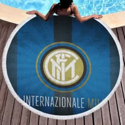 Inter Milan Energetic Football Club Round Beach Towel 1