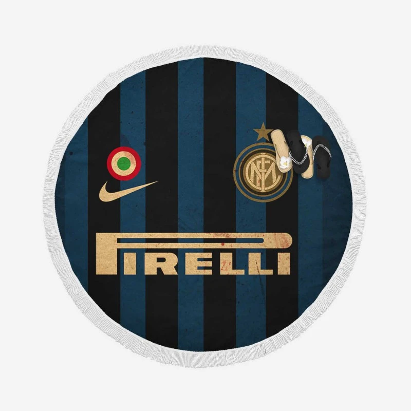 Inter Milan Italian Nike Football Club Logo Round Beach Towel
