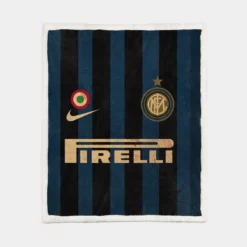 Inter Milan Italian Nike Football Club Logo Sherpa Fleece Blanket 1