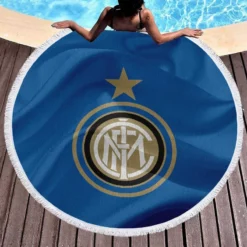 Inter Milan Popular Football Club Round Beach Towel 1