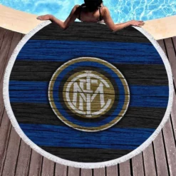 Inter Milan Professional Football Club Round Beach Towel 1