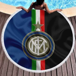 Inter Milan Strong Italian Club Logo Round Beach Towel 1