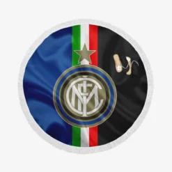 Inter Milan Strong Italian Club Logo Round Beach Towel