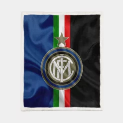 Inter Milan Strong Italian Club Logo Sherpa Fleece Blanket 1