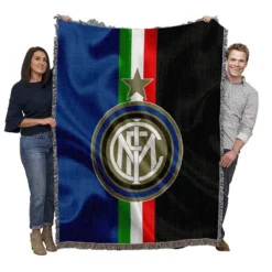 Inter Milan Strong Italian Club Logo Woven Blanket