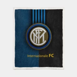 Inter Milan Top Ranked Football Club Logo Sherpa Fleece Blanket 1