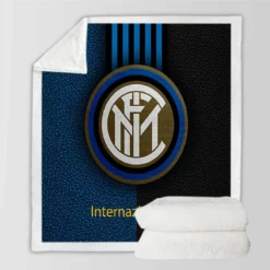 Inter Milan Top Ranked Football Club Logo Sherpa Fleece Blanket
