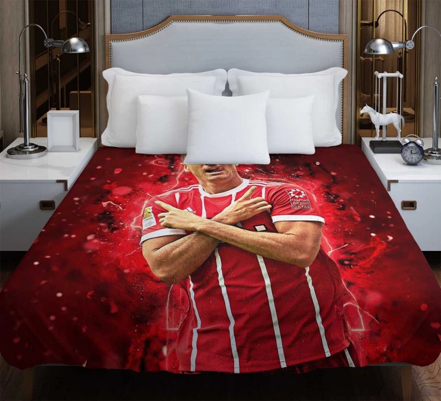 Intercontinental Cup Footballer Robert Lewandowski Duvet Cover