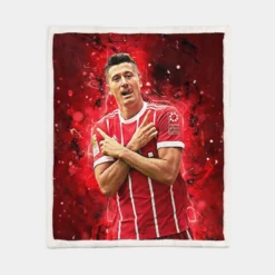 Intercontinental Cup Footballer Robert Lewandowski Sherpa Fleece Blanket 1